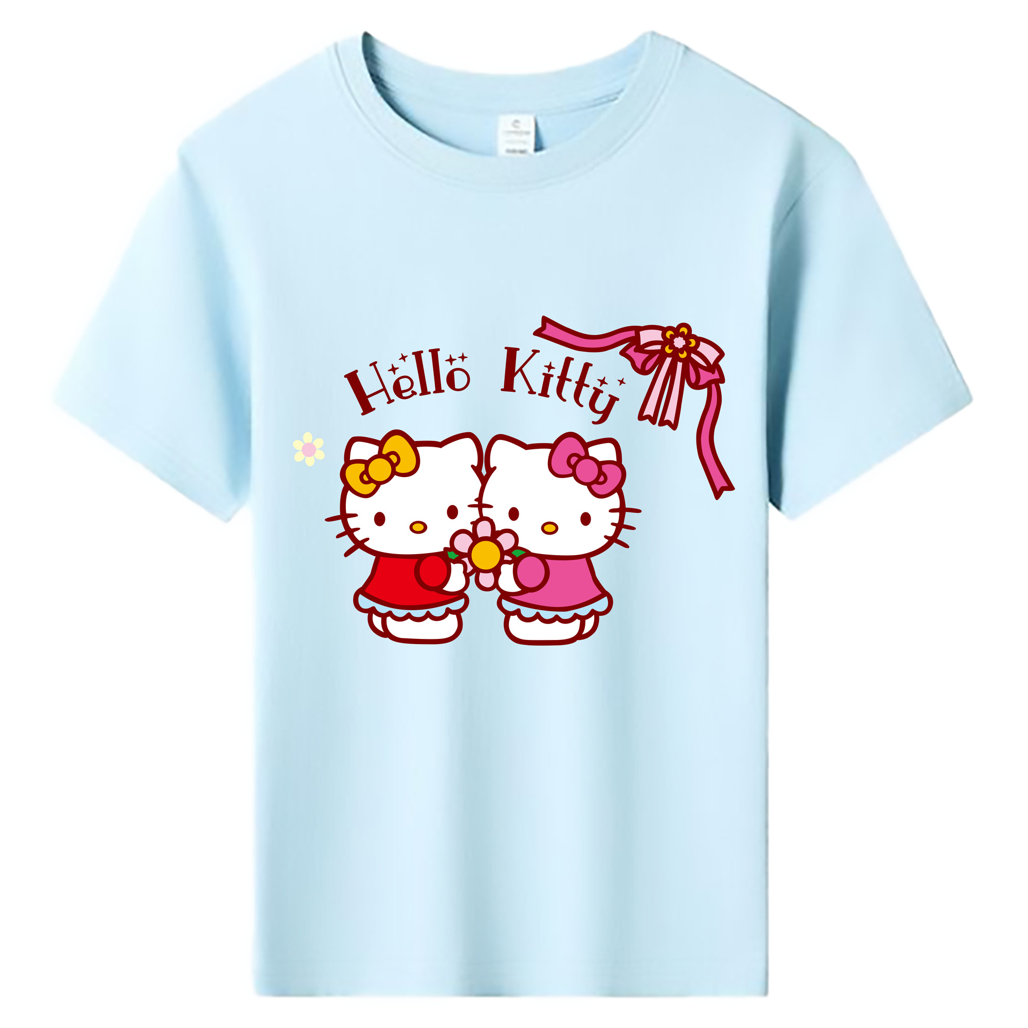 （画像用） Hello Kitty ハローキティ 綿100％キッズTシャツ（フロントプリント）